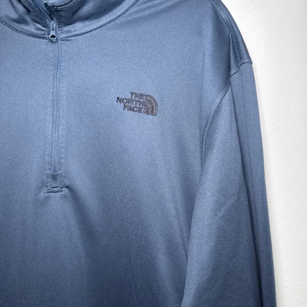 NORTH FACE BLUE Tech Glacier 1/4 Zip Pullover Long Sleeve Sweatshirt Size‎ XXL